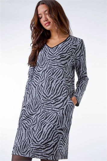 Zebra Print Pocket Dress 14318736