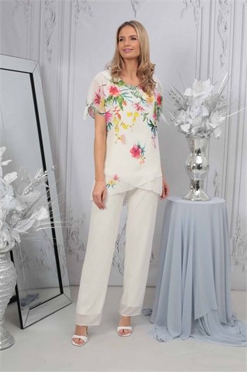 Julianna Floral Print Trouser Suit Set g9173ivo