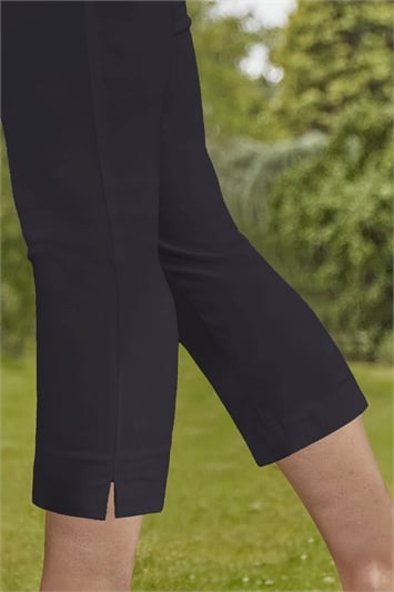 Elastic Waist Stretch Cropped Trousers 18004225