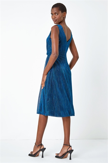 Shimmer Plisse Side Twist Dress 14253409