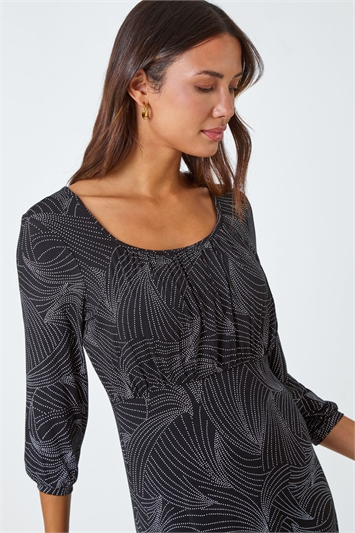 Linear Print Stretch Jersey Dress 14458608