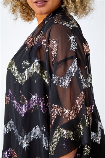 Curve Sequin Zig Zag Kimono 20140808
