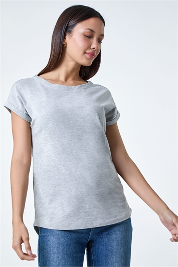 Plain Stretch Cotton Jersey T-Shirt 19301844