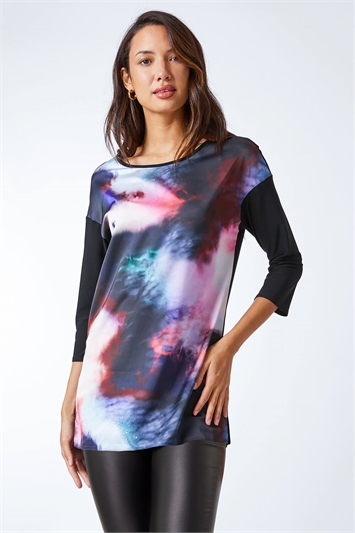 Abstract Print Stretch Jersey Tunic 19185608