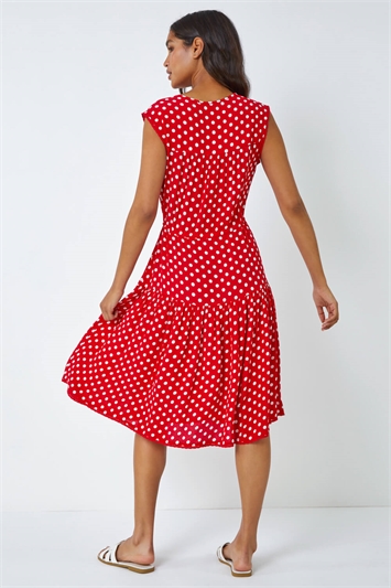 Polka Dot Print Sleeveless Dress 14344078