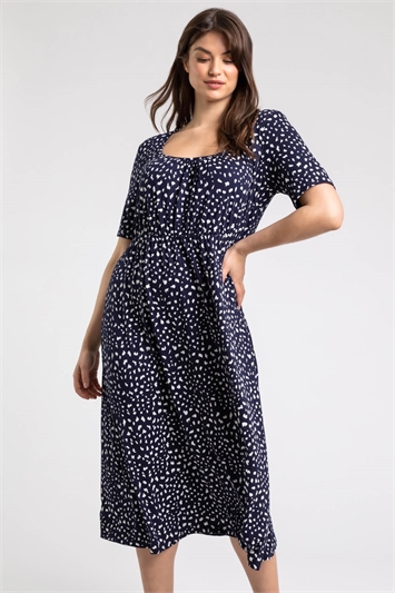 Curve Ditsy Spot Print Midi Dress 14144560