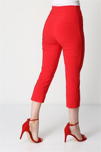 Elastic Waist Stretch Cropped Trousers 18004278