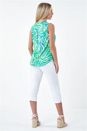 Petite Abstract Swirl Print Stretch Top 19304634