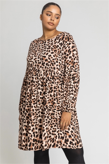 Curve Leopard Print Smock Dress 14203514