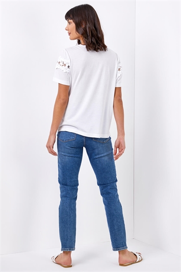 Lace Detail Jersey T-Shirt 19154938