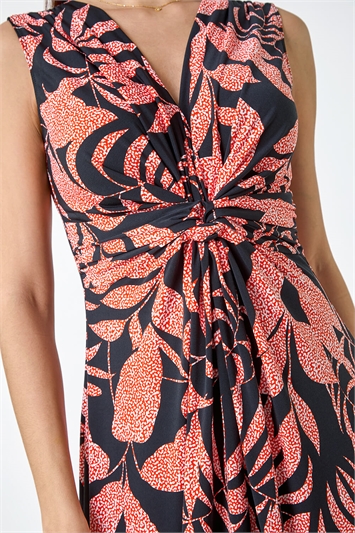 Sleeveless Floral Print Maxi Stretch Dress 14417508