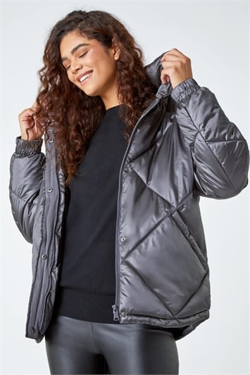 Diamond Quilted Puffer Coat 12024804