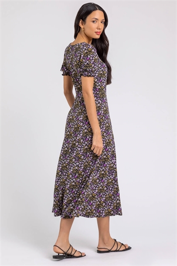 Ditsy Floral Ruched Midi Dress 14226448