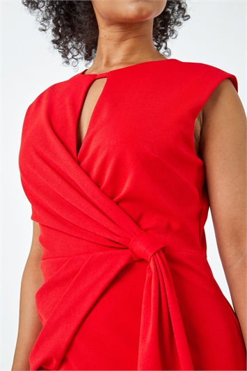 Petite Sleeveless Side Twist Ruched Dress 14359678