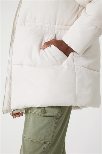 Padded Hooded Mid Length Coat 12025238