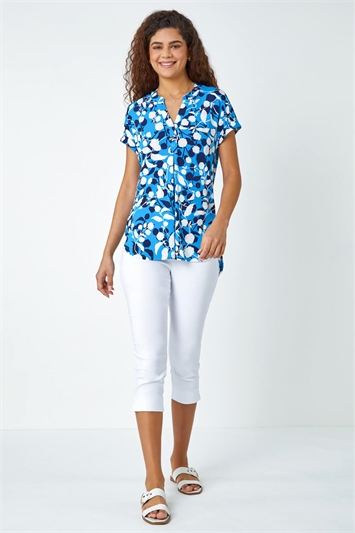 Textured Floral Overshirt Stretch Top 19271992