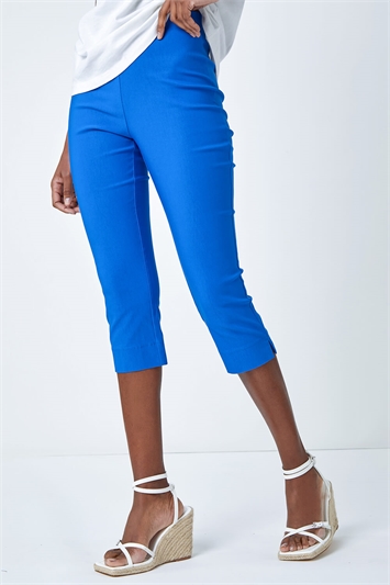 Elastic Waist Stretch Cropped Trousers 18004210