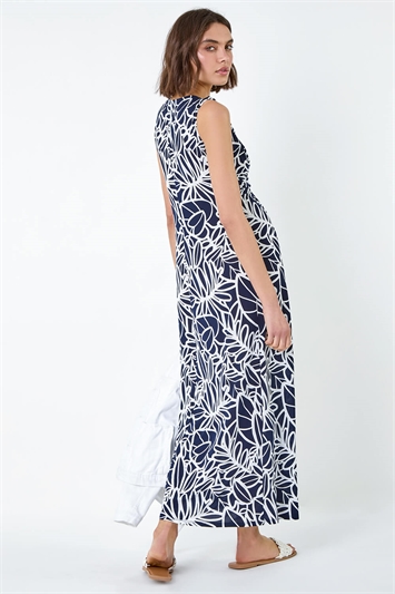 Floral Print Twist Front Maxi Dress 14341160