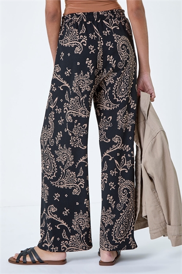 Paisley Print Textured Jersey Trousers 18067108