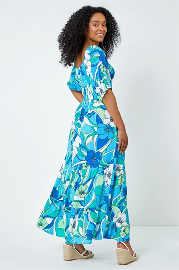 Petite Floral Stretch Tiered Maxi Dress 14374292