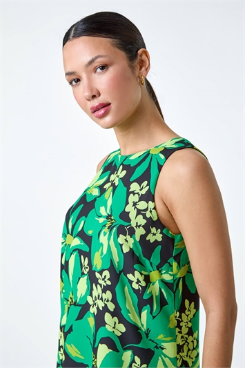 Floral Print V-Neck Double Layer Vest Top 20149034