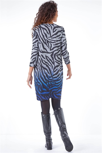 Zebra Print Ombre Cocoon Dress 14334509