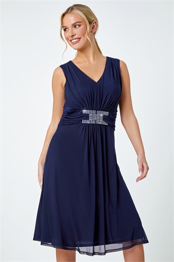 Petite Embellished Waist Stretch Dress 14442960