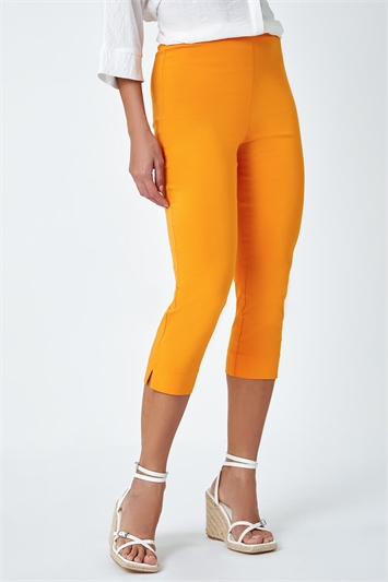 Elastic Waist Stretch Cropped Trousers 18004299