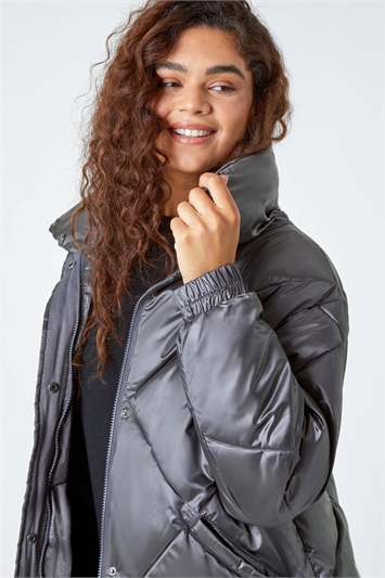Diamond Quilted Puffer Coat 12024804