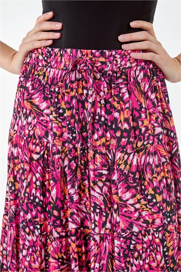 Butterfly Crinkle Tiered Maxi Skirt 17047472