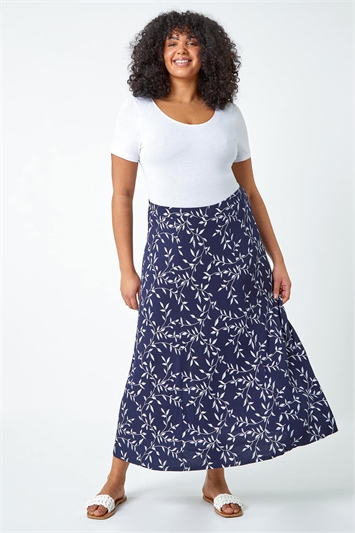 Curve Floral Stretch Maxi Skirt 17046260