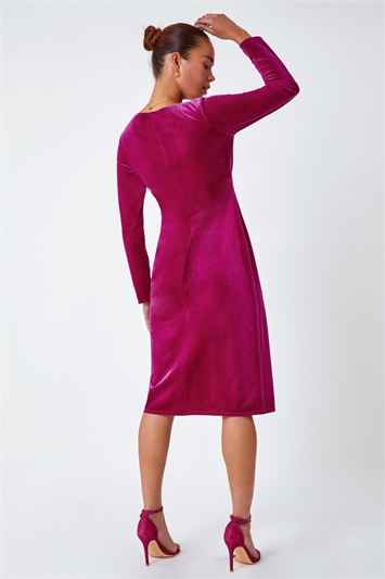 Petite Velvet Knot Detail Stretch Dress 14430572