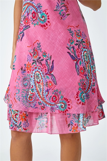 Paisley Print Cotton Layered Dress 14478772