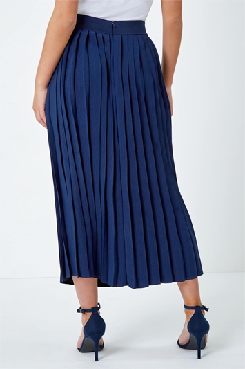 Petite Plain A Line Pleated Midi Skirt 17046960