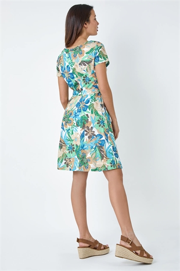 Tropical Print Belted Dress 14361534