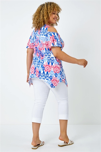 Curve Abstract Cold Shoulder Top 19226209