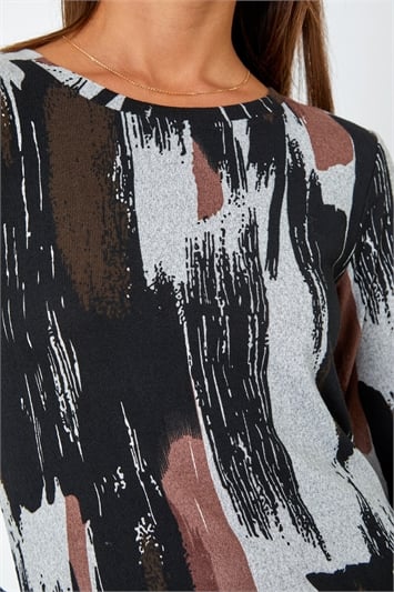 Abstract Print Midi Stretch Dress 14461040