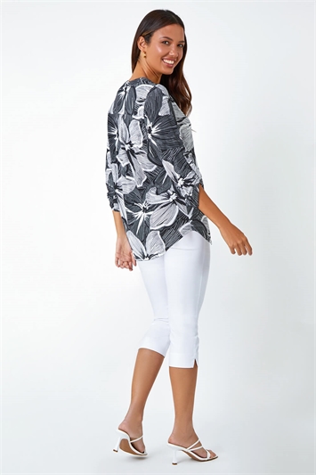 Floral Textured Stretch Blouse 19266508