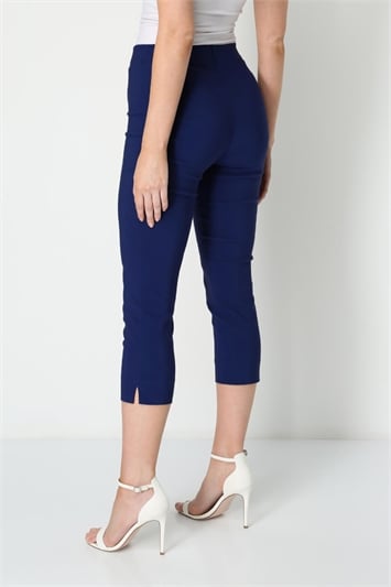 Elastic Waist Stretch Cropped Trousers 18004254