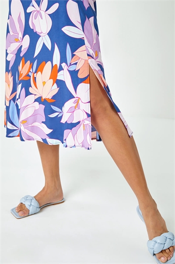 Floral Print Tie Detail Midi Dress 14365048