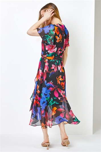 Petite Floral Frill Detail Wrap Dress 14270908