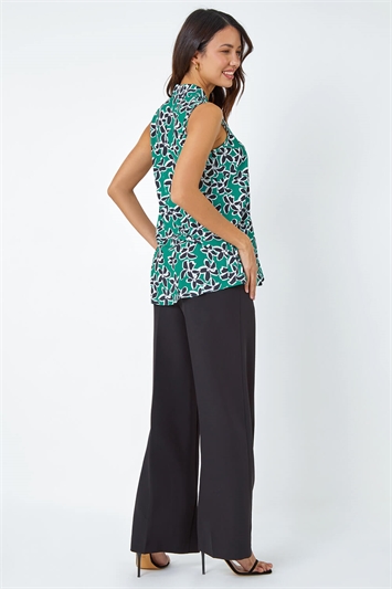 Sleeveless Floral Print Stretch Top 20158234