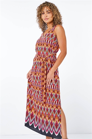 Petite Tribal Print Midi Dress 14287572