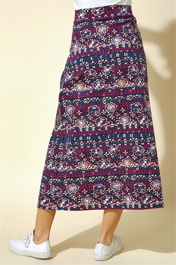 Floral Printed Longline Skirt 17014576