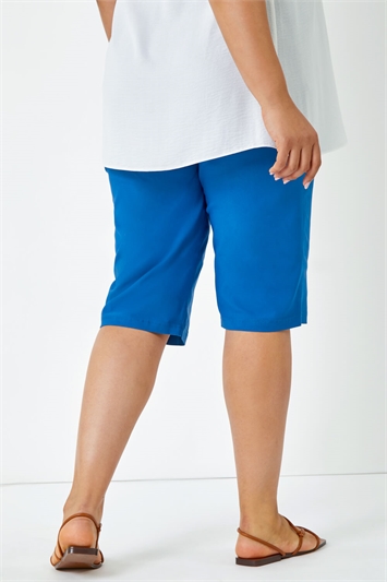 Curve Knee Length Elastic Waist  Shorts 18035870