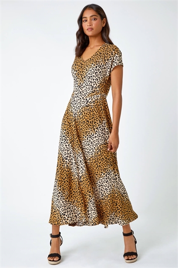 Leopard Print Bias Cut Midi Dress 14450116