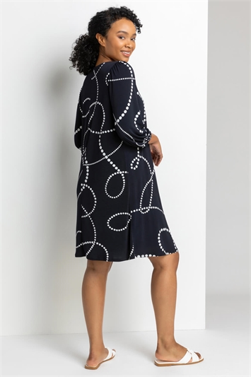 Petite Linear Spot Print Shift Dress 14241460