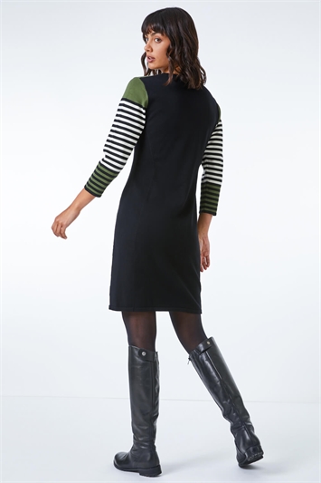 Colour Block Knitted Stripe Dress 14006363