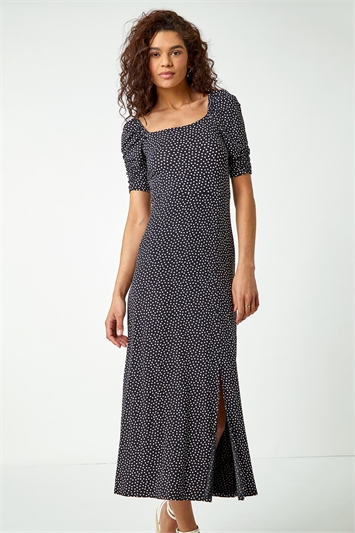 Polka Dot Print Midi Dress 14292508