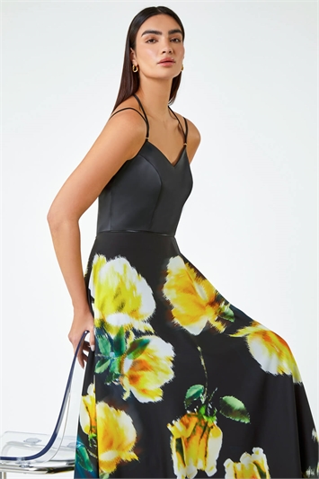 Luxe Floral Fit & Flare Maxi Dress 14406808